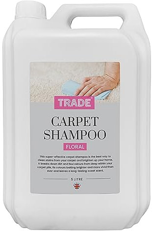 Trade Super Effective Carpet Shampoo Floral - Carpet Cleaner For Carpets, Wool Rugs, Upholstery & Curtains-Removes Stubborn Stains-Compatible With Manual & Machine Wash-(5 Litre)