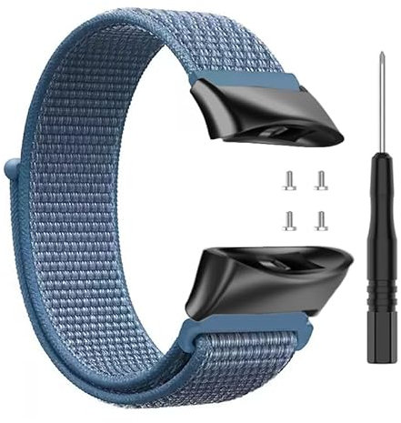 Nylon-Armband, kompatibel mit Garmin Forerunner 45/45S, Uhrenarmband für Garmin Swim 2 Smartwatch, Ersatz-Armband, Zubehör, Metallverbinder, 22 millimeters, Nylon, Kein Edelstein