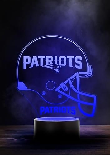 New England Patriots NFL LED Lampe Licht Logo Helm, Wechselmodus mit 6 unterschiedlichen Farben