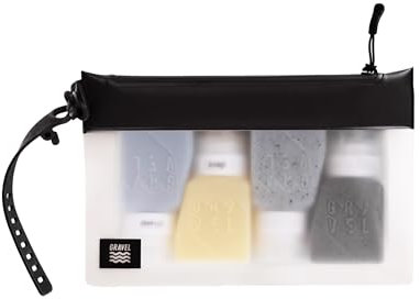 Gravel 3oz/100ml TSA Approved Squeezable Travel Bottles (Set of Four) and TSA Approved Clear Bag, Leak Proof, BPA Free, Complete Set for Carry-on Liquids, clear