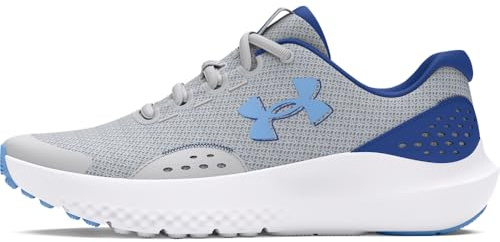 Under Armour Boy's Ua BGS Surge 4 Running Shoes, Mod Gray Tech Blue Horizon Blue, 37.5 EU