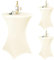 Teruntrue 3 Stück Beige Stehtisch Hussen Stehtische, Stehtischhusse für Ø 80-85 cm Stehtische und Bistrotische, Stretch-Tischdecke mit Fußtaschen für Hochzeit Geburtstagsfeier Bankett(80 cm, Beige)