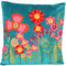 Casa Moro Boho Chic Dekokissen Livia HELLBLAU 40x40 mit Füllung & Blumen-Schau Bestickt Zierkissen bunt quadratisch Couch-Kissen Sofa-Kissen KI10004