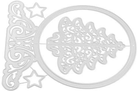 NUOBESTY Stanzungen Weihnachtsbaum stirbt dekorative Papierstanzformen frohe weihnachten stirbt gestanzt Stanzen von Metall Geprägt Schneidwerkzeug dekoratives Papier Schimmel Mappe