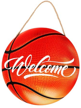 TOPBATHY Outdoor Basketball Welcome Sign Front Door Decor Aisle Welcome Door Sign