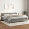 Willood Boxspringbett mit Matratze Hellgrau 200x200 cm SamtKnopfheftung Design