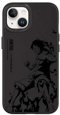 RhinoShield Case kompatibel mit [iPhone 14/13] | SolidSuit - Stoßdämpfende & schlanke Schutzhülle mit Premium Finish - 3.5 Meter Fallschutz - Schwarz [One Piece/Luffy B&W]