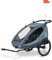 hauck Fahrradanhänger & Kinderwagen Dryk Duo Plus mit Federung, für 2 Kinder (6-48 Monate), inkl. Deichsel, Buggyrad, Fahne und LED Licht, Faltbar, Höhenverstellbar, XL Kofferaum (Dark Blue)