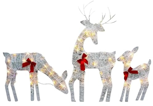 Weihnachtsdeko Aussen LED Rentier Weihnachtsbeleuchtung Außen Rentier Figuren, Eisen-Elch Weihnachtsdeko Weihnachtsbeleuchtung Aussen, LED Rentier Beleuchtet Innen/Outdoor Weihnachtsdekoration