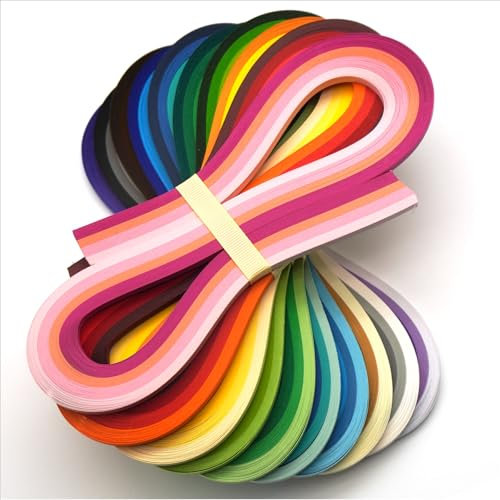 JUYA Lot de bandes de quilling épaisses, multi-couleurs, 160+ GSM, 40 couleurs, 10 thèmes, 800 bandes, longueur 54 cm QP540C40H-07 (Largeur 7 mm)