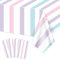 4Pcs Pastell Streifen Tischdecken, EIS Tischdecke für Kinder Baby Dusche Sweet EIN Geburtstag Donut Theme Party, 130x220cm