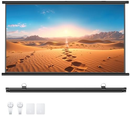 Rollo-Leinwand 16:9/4:3, Beamer-Leinwand zur Wand- Und Deckenmontage, Heimkino Beamer Leinwand, HD Premium Knitterfreier Leinwand, Tragbare Projektionswand, Projektor Leinwand für Indoor Und Outdoor(4