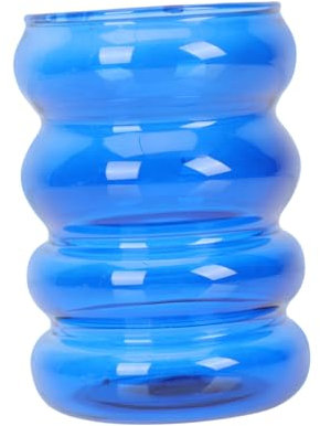 Blumenzweigvase aus Glas, Blau, Dekoratives Wohnaccessoire