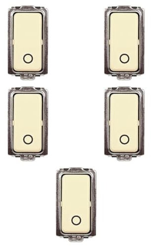 5x Pulsante 16A unipolare, Modulo bianco, Compatibile Con BTicino Magic, frutti, interruttori, pulsanti, deviatori, dimmer, sensori, PIR, buzzer, Per Placche originali e compatibili