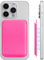 LYQNIHOB 1 pcs Portafoglio Magnetico da Cellulare per iPhone con Tasca Adesiva in Pelle per Tessere, Carte e Badge - Pelle Vegana, Pratico Porta Carte di Credito - Memorizza 2 Carte, Rosa rossa