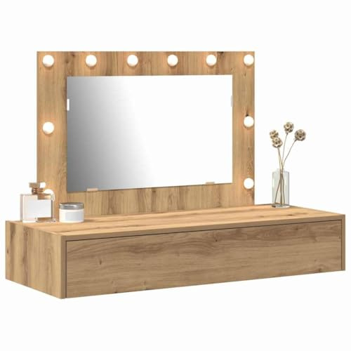vidaXL Schminktisch mit Speicher Braun 100 x 40 x 70 cm Holzwerkstoff, Moderner Schminktisch, stylische Kommode, praktisches Schlafzimmer, rechteckiger Aufbewahrungstisch