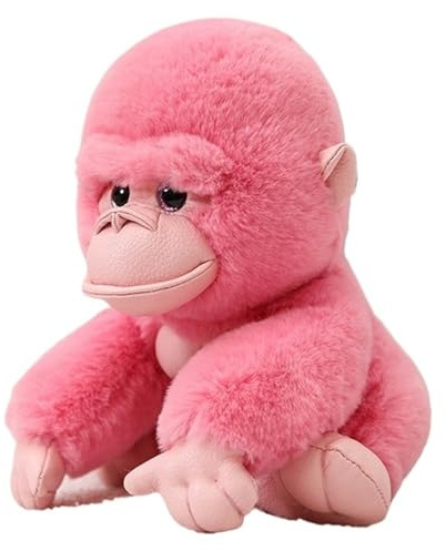KUKUShining Orang Utan Plüschtier, Realistischer Kuscheltier AFFE Stofftier Puppe Gorilla Plüschtier Geschenk Für Kinder Erwachsene(Pink,20cm/7.87in)