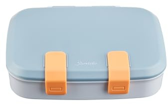 Sterntaler Kinderbrotdose - für Kindergarten, Schule & Freizeit - robust & lebensmittelecht - personalisierbar mit Motivstickern & Alphabet - Vesperbox Einsatz mit Unterteilung - mittelblau