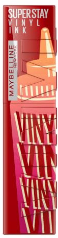 Maybelline New York Super Stay Vinyl Ink Sauce Edition, Flüssiger Lippenstift für 16H Halt & Vinyl-Glanz, Wischfeste Farbe ohne Abfärben, Nr. 195 Barbecue, 1 Stk.