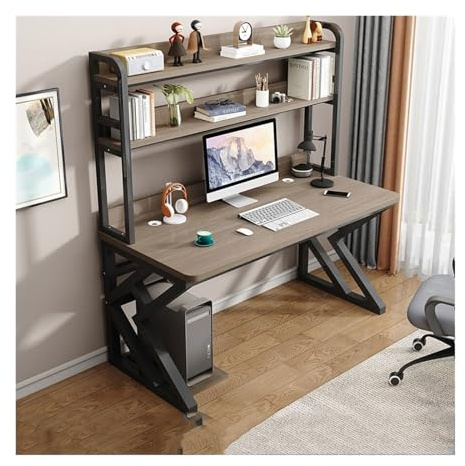 Pm2N4o6qRs Work Desk Computer Desk, Desktop, Home Office, Cabinet Combination, Learning and Gaming(Gris,100x60x170cm)