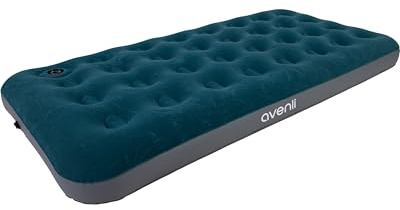 AVENLI Luftmatratze Camping Twin-Size 192x99x22 cm, Gästebett 1 Person, integrierte Fußpumpe, CloudCoil, beflockt, bis 150 kg, grün/schwarz