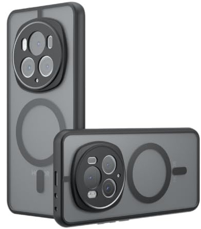 MGUEIAO Cover Compatibile con Honor Magic 6 Pro,Compatibile con MagSafe,Antigraffio, Antiurto, Custodia per Cellulare Opaca-Nero