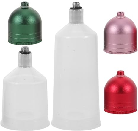 HORIALENCE Airbrush Farbbehälter 5 teilig aus Aluminiumlegierung ideal für Profi Künstler, Modellfarbenmischung bei Nail Art und Kunstprojekten