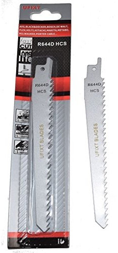 Reciprocating Sabre Saw Blades R644D 150mm Long High Carbon Steel HCS 5 Pack Fits AEG, Batavia, Black & Decker, Bosch, Clarke, Dewalt, Einhell, Ferm, Flex and Hilti by Ufixt