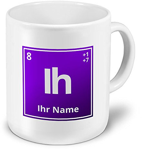 printplanet XXL Riesen-Tasse mit Namen personalisiert - Motiv Elementsymbol Lila - individuell gestalten - Namenstasse, Kaffeebecher, Becher, Mug
