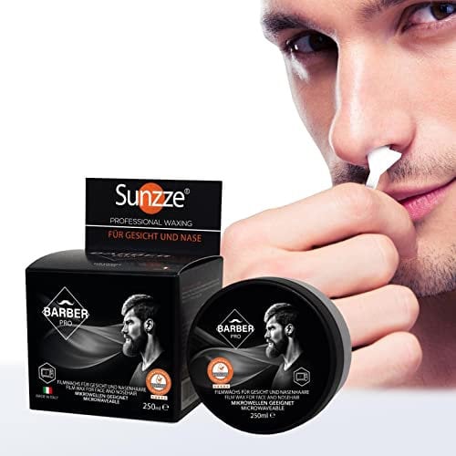 Sunzze Barber Pro Heißwachs 250g I hochwertiges Bart- und Nasenhaar Wachs mit natürlichen Inhaltsstoffen I Wachs Haarentfernung Gesicht für alle Hauttypen I Intim & Körper Warmwachs für glatte Haut