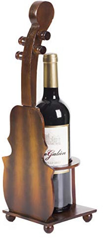 Vintiquewise Weinhalter für 1 Flasche, braun, Violine, Cello, Vintage, dekorativ
