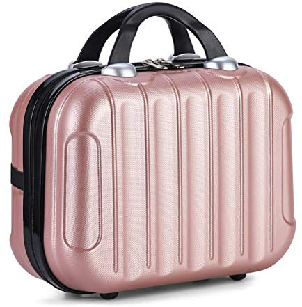 Tragbare Organisatorbox Kosmetikkoffer, Schminkkoffer für Make up Kosmetiktasche für Reise Kulturbeutel auf Trolley aufsteckbar