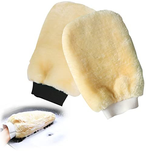 Taozoey Gant de Lavage Voiture, 2pcs Gants de Nettoyage Auto, Gants de Lavage de Voiture Double Face, Gant de Lavage Auto Microfibre, Entretien de la Voiture Doux et Efficace