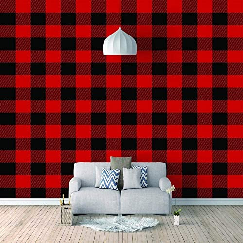 Papier Peint Treillis Géométrique Rouge Papier Peint Papiers 3D Papier Décor À La Maison Papier Peint Mural Papiers Peints Pour Salon Chambre Murs Papier Peel And Stick Auto-Adhésif Mur 200x150 cm