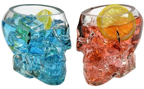 AYLFBFU 350ml Schädel Whiskygläser Wassergläser Saftgläser, Totenkopf Kollektion Trinkgläser, Perfekt für zu Hause, Restaurants, Bar, Geschenk und schmücken(2 Stück)