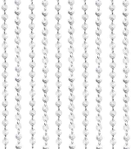 Anyasen Fadenvorhang Glitzer 10Stk 1M Perlenvorhang Kristall Perlen Vorhänge Kristall Kette Türvorhang Kristall Perlen Girland Octagon Vorhänge Stränge Dekorativer Fadenvorhang mit Perlen