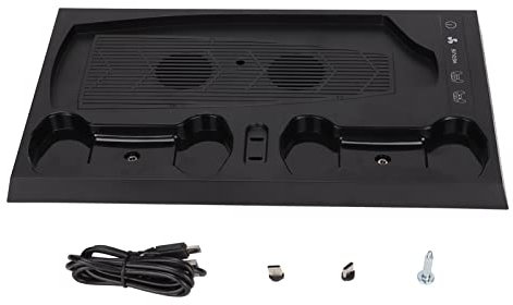 KOSDFOGE Vertikale PS5 Kühlung Ladegerät Stand,Multifunktionale LED-Kühlung Station mit Dual-Controller-Ladung,GP5-1510 Für PS5 Cooling Stand