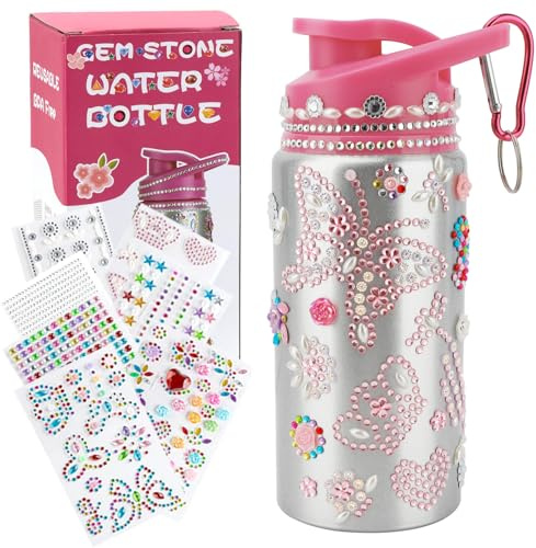 Graduation Gift for Girls, Decorate Your Own Water Bottle Kits for Girls, Birthday Gifts Age 5 6 8 9 10 12 Year Old, Arts and Crafts for Kids Ages 6-8 Water Bottles Gift for Graduation Party Favors