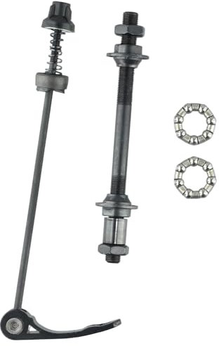 AIDNTBEO Juego de pinchos delanteros y traseros de liberación rápida para bicicleta, eje hueco delantero trasero con rodamientos de buje de 25 mm para bicicleta de montaña , trasera