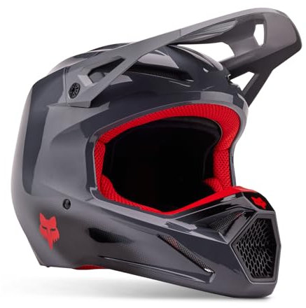 Fox Racing Unisex – Erwachsene Fox V1 Helm Interfere Grey/Red L, Grau/Rot, L