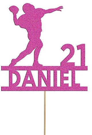 Personalisierte Rugby-Kuchenaufsatz, Rugby-Spieler, Dekoration, beliebiger Name und Alter