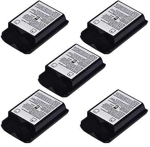 5 pezzi di ricambio per batteria di ricambio per controller wireless Xbox360, nero