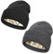 Salalacap Damen-Wintermütze, mit Satin gefüttert, Zopfstrick, mit Bündchen und Seidenfutter, dick, grob, warm, Cuffed-schwarz+dunkel Grau, Einheitsgröße