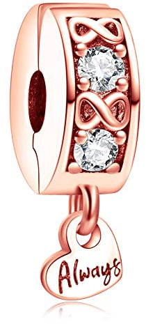 Amuefer Family Always Pavé Clip Charms für Armbänder 925 Sterling Silber mit Cubic Zirkonia Anhänger für Halsketten Geburtstag Weihnachten Schmuck Geschenke für Frauen Mädchen