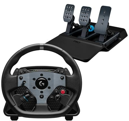 Logitech G PRO Racing Wheel, Sim Steering Wheel with Direct Drive 11 Nm Force, Magnetic Gear Shift Paddles PRO Racing Pedals, 100 kg Load Cell Brake - For PC, Black