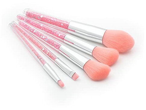 POPETPOP Makeup Brush Set for Women 5pcs Kit Foundation Brush Powder Brush Eyebrow Brush Safe for Liquid and Dry Makeup