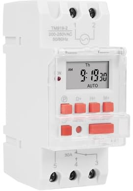 Digitaler Zeitschaltuhr mit Schwerlast, 5000 W, automatischer Schalter, programmierbar, 24 Stunden für die Beleuchtung, Laden Ein/Aus (Farbe: 12 V DC)