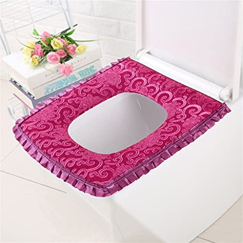 ArinkO Wasserdichter, gepolsterter quadratischer Toilettensitz: Ganzjahres-Universal-Passform mit Reißverschlussbezug (Silber)