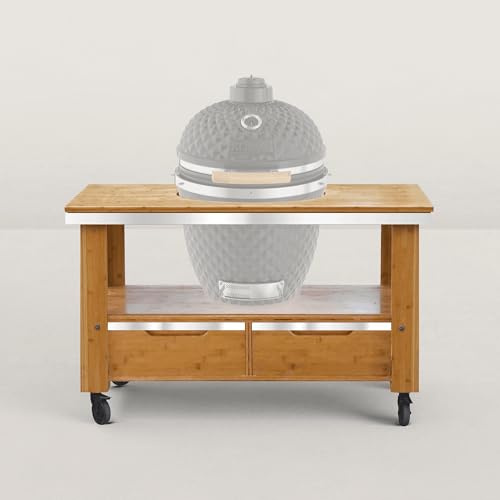 Chariot en Bois XL pour Kokko 18 et Kokko 22 Très Grand Plan de Travail : 130 x 80 cm Espace inférieur pour Poser Ses Accessoires Grande poignée INOX sur Toute la Longueur