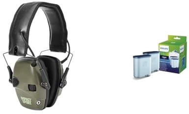 Howard Leight Honeywell 1013530 Impact Sport Ohrenschützer & Philips AquaClean Kalk- und Wasserfilter für Espressomaschine, Kein Entkalken bis 5000 Tassen, Doppelpack